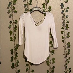 White 3/4 shirt with cross details